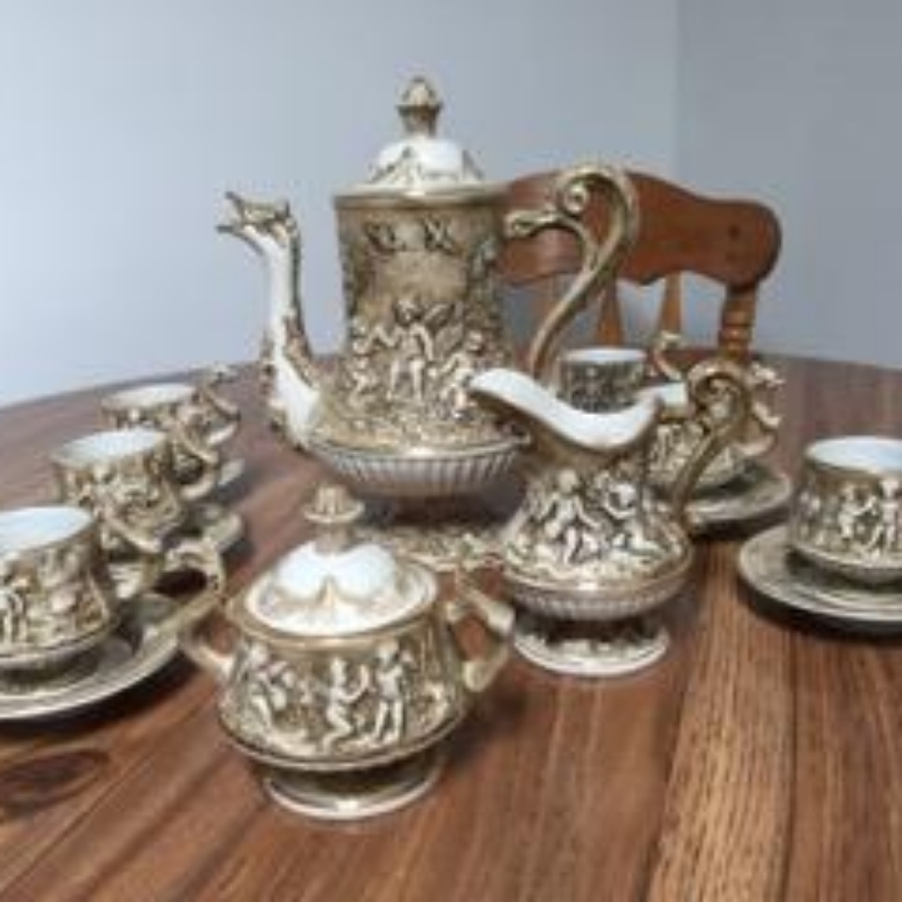 VERY RARE R. Capodimonte Serpent Tea Set - Picture 3 of 5